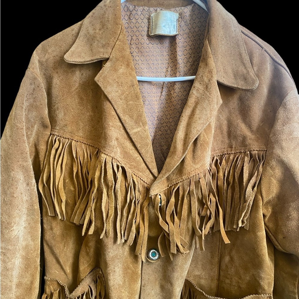 Men’s VTG Suede Fringe Western Jacket Large Size